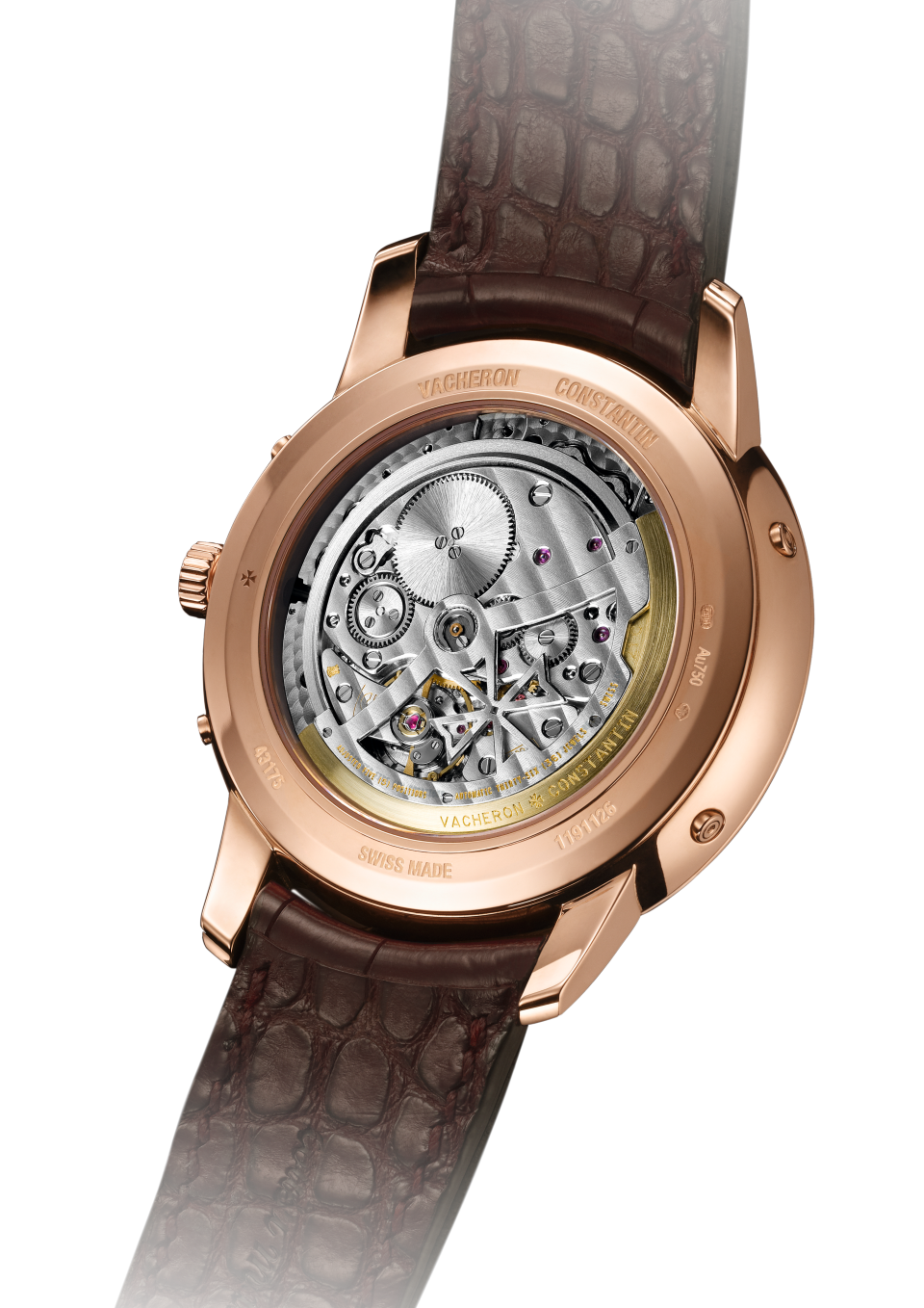 3/4 view - Image - Watch - Patrimony perpetual calendar ultra-thin - 41 mm Pink Gold with Alligator leather strap