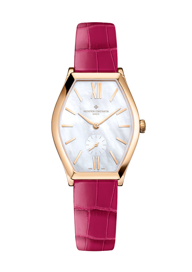 Front view - Packshot - Watch - Malte manual-winding - 34.4x28.4 mm Pink Gold with Alligator leather strap