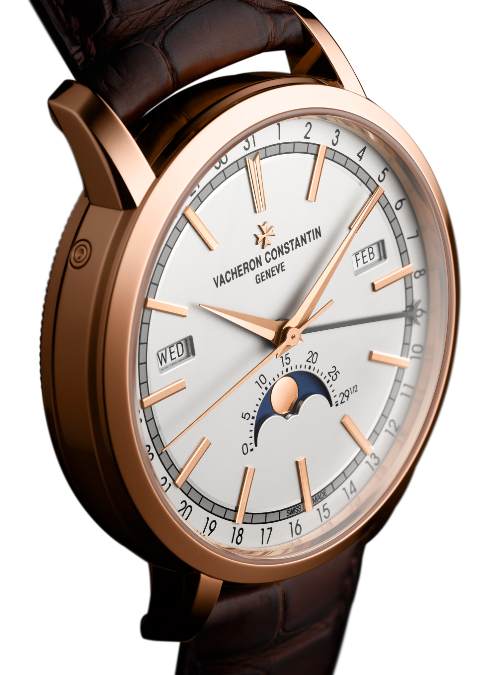 Alternative view - Ambiance product photo - Watch - Traditionnelle complete calendar - 41 mm Pink Gold with Alligator leather strap