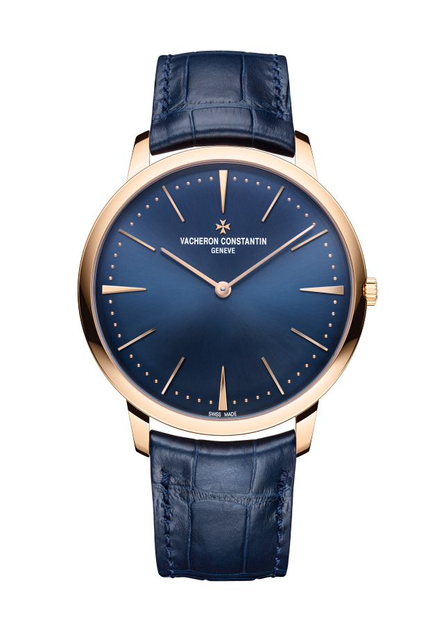 Front view - Packshot - Watch - Patrimony manual-winding - 40 mm Pink Gold with Alligator leather strap