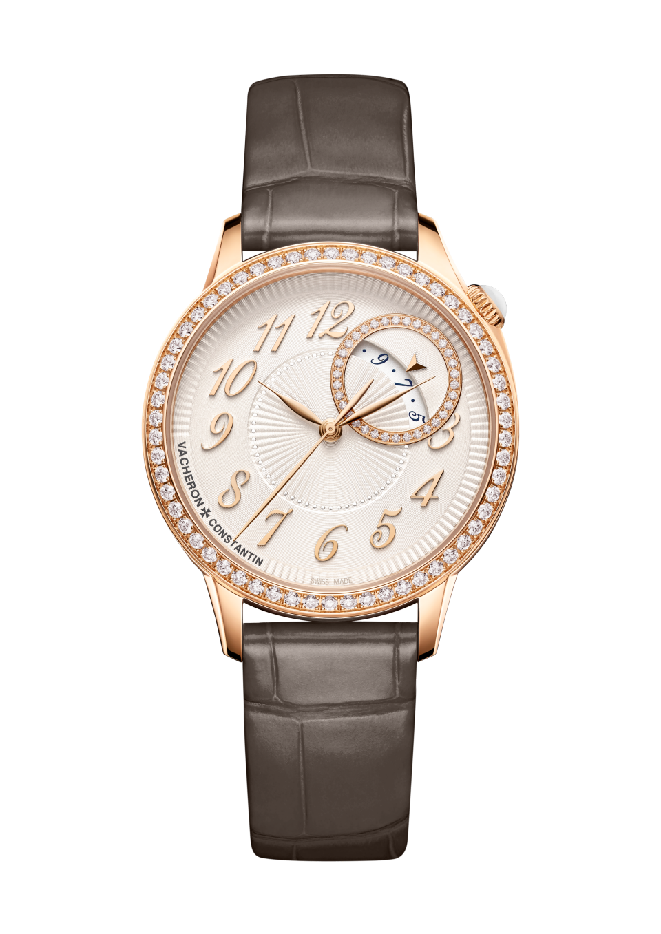 Alternative view - Image - Watch - Égérie self-winding. - 35 mm Pink Gold with Alligator leather strap