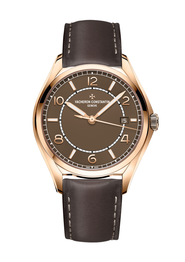 Front view - Packshot - Watch - Fiftysix self-winding - 40 mm Pink Gold with Calfskin leather strap