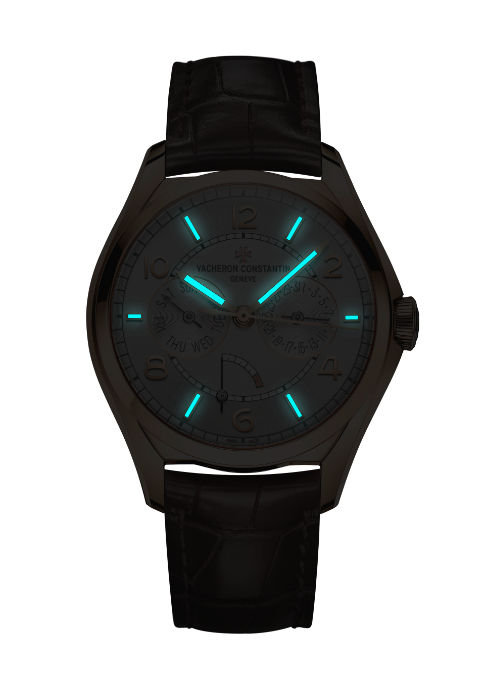 Night view - Image - Watch - Fiftysix day-date - 40 mm Pink Gold with Alligator leather strap