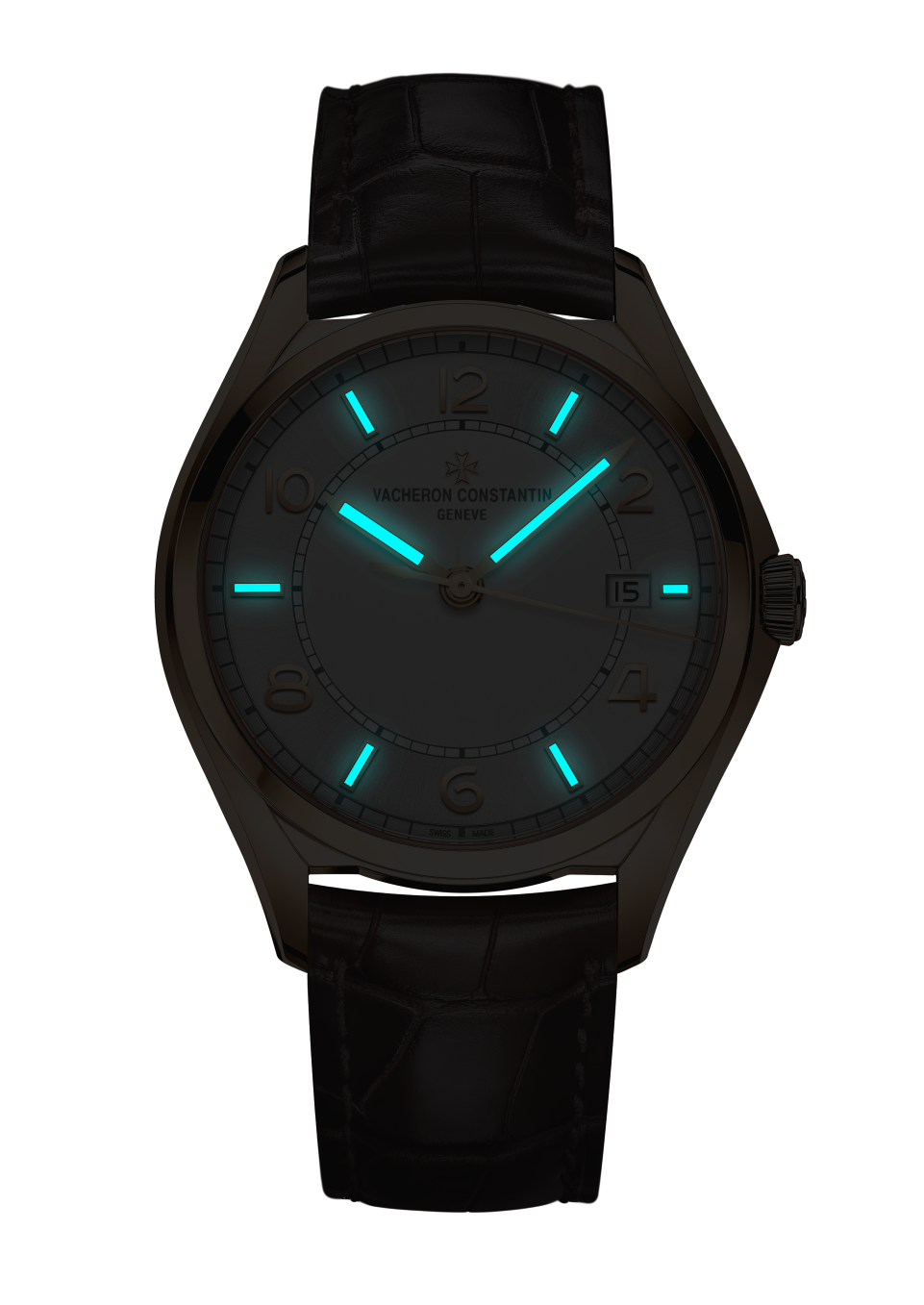 Night view - Image - Watch - Fiftysix self-winding - 40 mm Pink Gold with Alligator leather strap