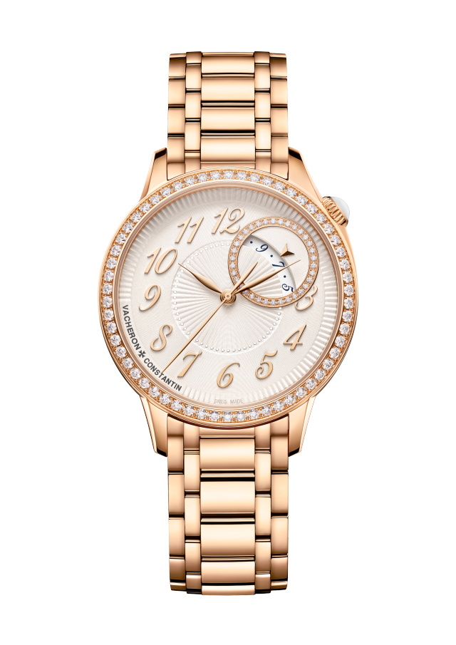 Front view - Packshot - Watch - Égérie self-winding - 35 mm Pink Gold with 18K pink gold strap