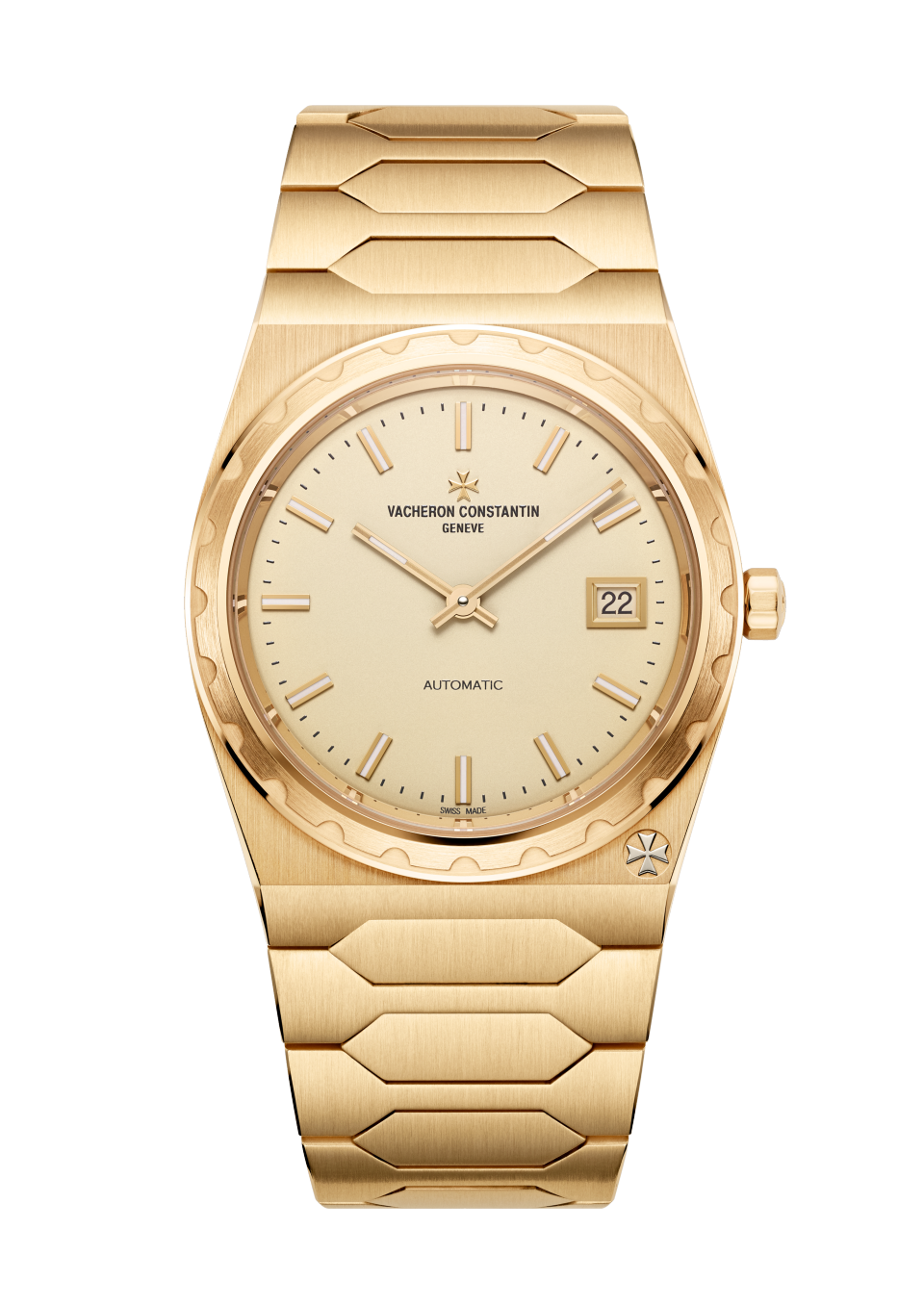 Front view - Packshot - Watch - Historiques 222 - 37 mm Yellow Gold with yellow gold strap