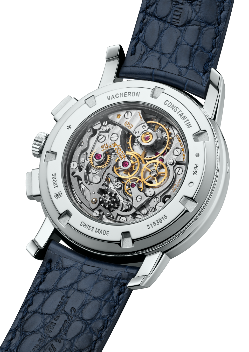 3/4 view - Image - Watch - Traditionnelle perpetual calendar chronograph - 43 mm Platinum with Alligator leather strap
