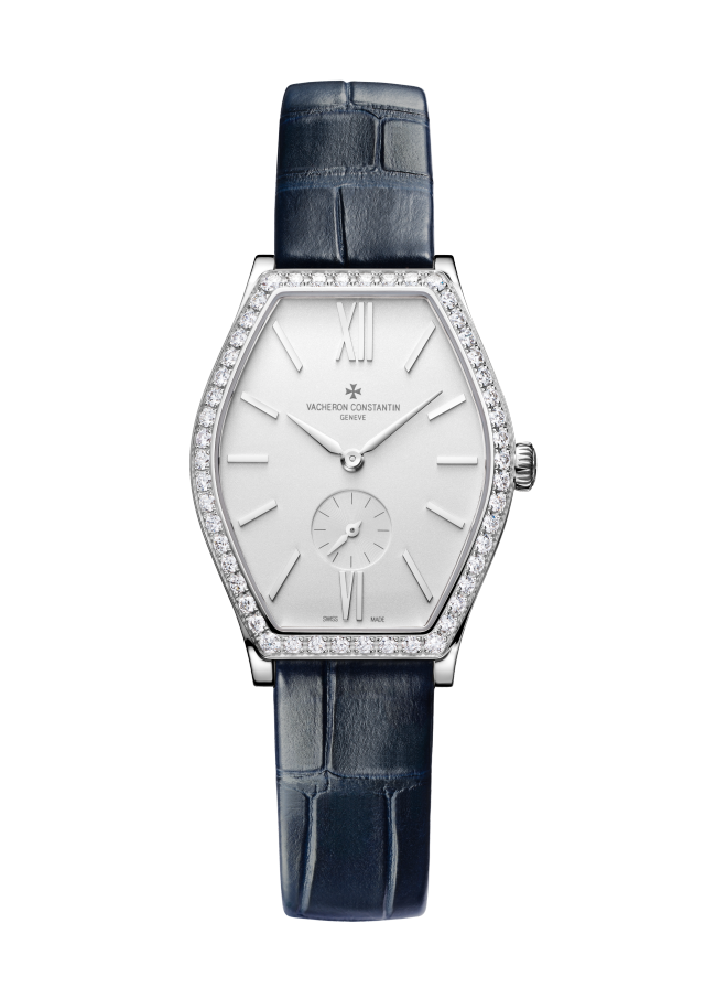 Front view - Packshot - Watch - Malte manual-winding - 34.4x28.4 mm White Gold with Alligator leather strap