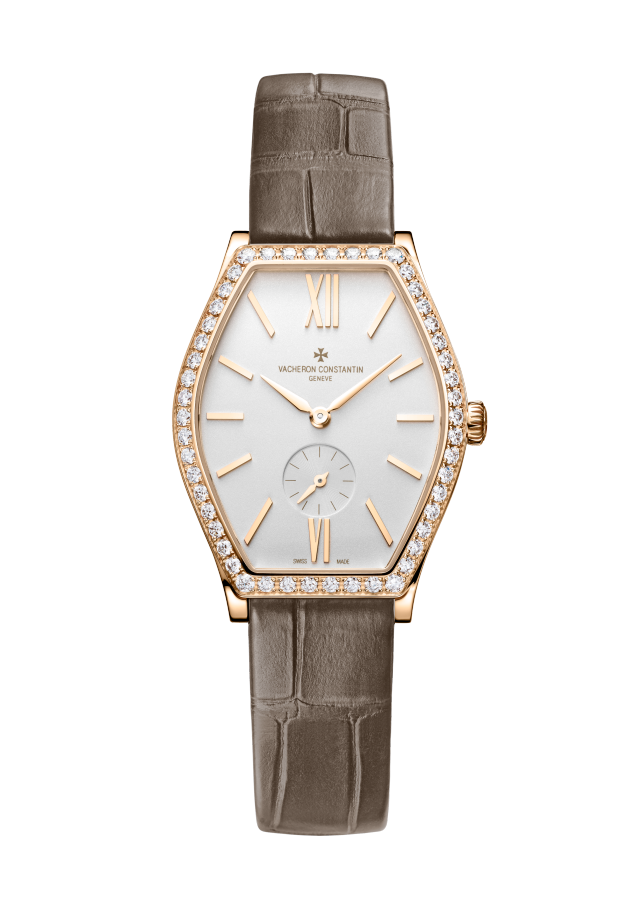 Front view - Packshot - Watch - Malte manual-winding - 34.4x28.4 mm Pink Gold with Alligator leather strap