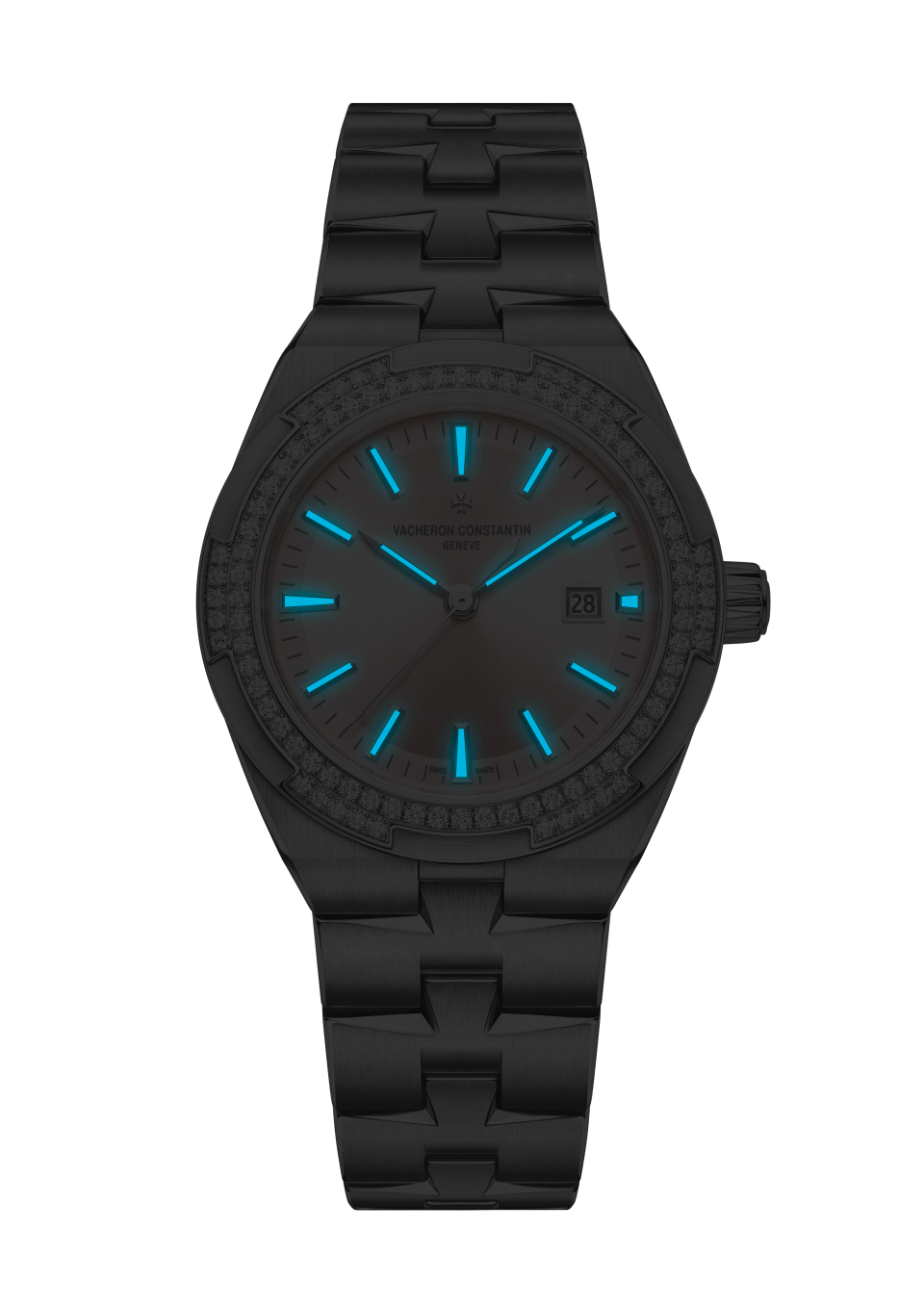 Night view - Image - Watch - Overseas self-winding - 35 mm Steel with Calfskin leather, Stainless steel, Rubber straps