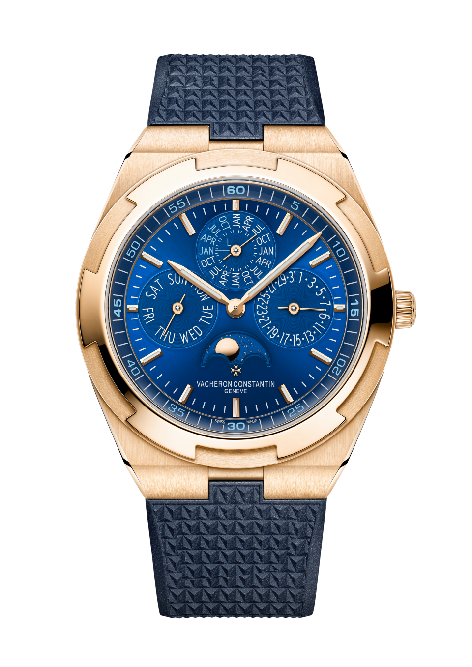 Alternative view - Image - Watch - Overseas perpetual calendar ultra-thin - 41.5 mm Pink Gold with 18K pink gold, Grained calfskin leather, Rubber straps