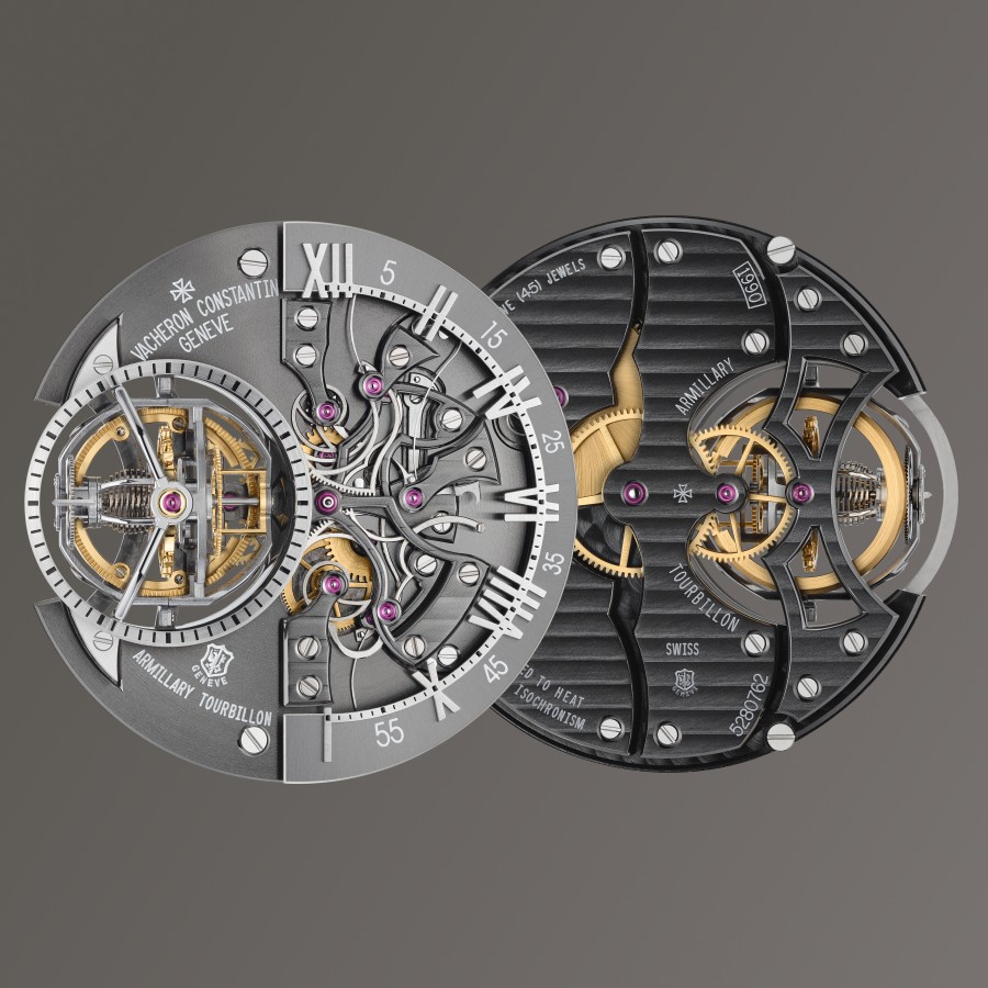 Complex mechanism of a prestigious watch