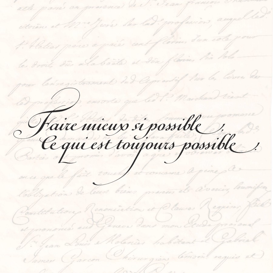 A light background  with the French text, which translates to 'Do better if possible, which is always possible.'
