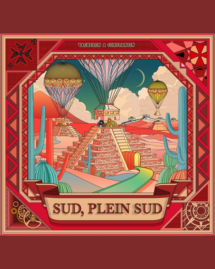 Design by Shan Jiang representing a pyramid with hot ballons in the sky