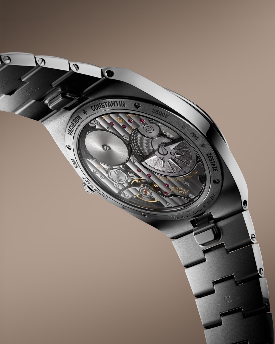 Close-up of a mechanical watch caseback revealing the intricate movement.